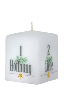 Weihnachtskerze 100x80 mm, "Advent"